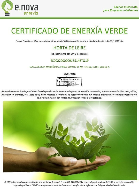 Certificado EnerxÃa Verde